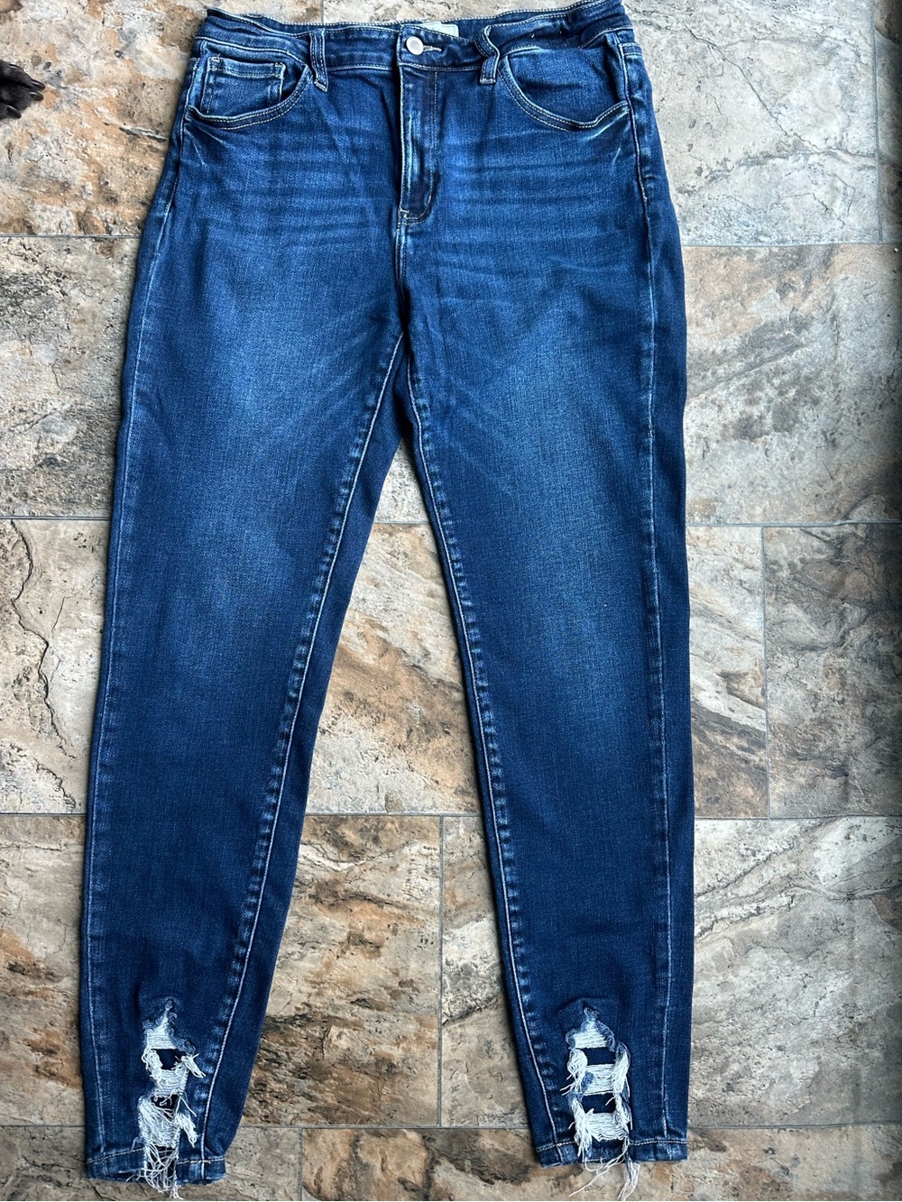 KanCan Dark Blue High-Rise Distressed Jeggings